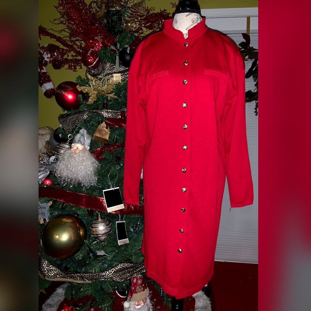 WOMENS Red Vintage Versatile Sweater Dress